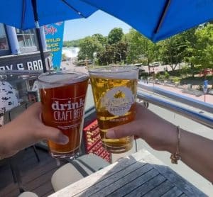Craft beer on the patio at Niagara Brewing Company Niagara Falls Ontario